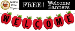 FREE!!! Bear Welcome Banner/Apple Welcome Banner [Marie Cole Clipart]