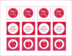 Pink apple birthday party printables
