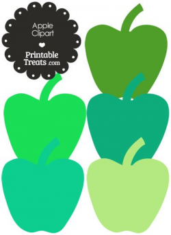 Apple Clipart in Shades of Green from PrintableTreats.com | Clipart ...