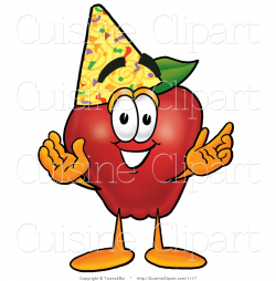 Cuisine Clipart of a Healthy Red Apple Character Mascot Wearing a ...