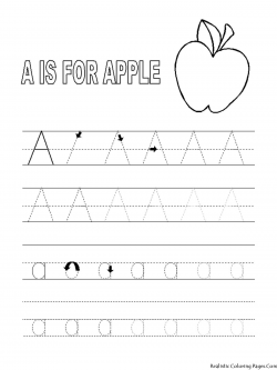 Alphabet Tracer Pages A For Apple | Coloring Pages | Pinterest ...