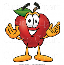 Cuisine Clipart of a Smiling Red Apple Character Mascot with Open ...