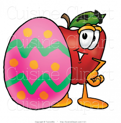 Cuisine Clipart of a Red Apple Character Mascot Standing Behind an ...