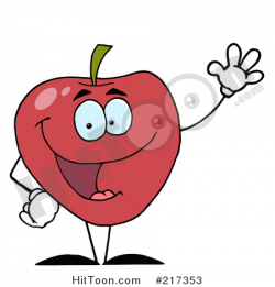 Apple Clipart #217353: Friendly Red Apple Character Waving by Hit Toon