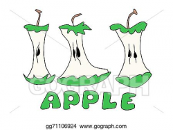 Stock Illustration - Doodle bitten apple. Clipart gg71106924 - GoGraph
