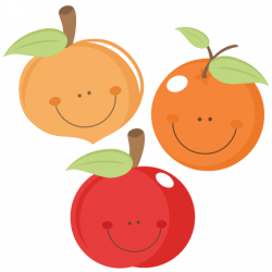 Cute Fruit peach apple orange scrapbook cuts SVG cutting files ...