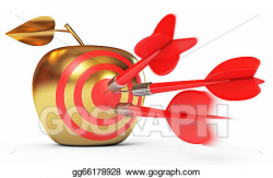 Stock Illustration - Hit the bull's-eye. golden apple. Clipart ...
