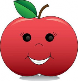 Apple Clipart Image: Cartoon Apple With a Smiling Face ...
