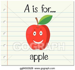 Vector Art - Flashcard letter a is for apple. Clipart Drawing ...
