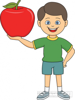 Kid Eating Apple Clipart - ClipartUse