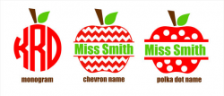 Items similar to Apple Monogram | Apple Name | Chevron Apple | Polka ...