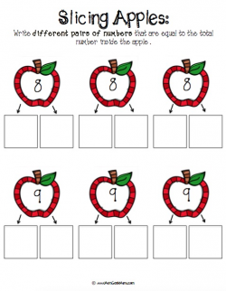 Number Bonds with Apple Slices {FREE Printables!}