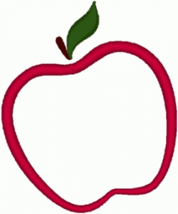 Teacher Apple Outline Clipart - Letters