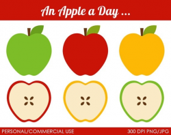 Green And Red Apple Clipart - Letters