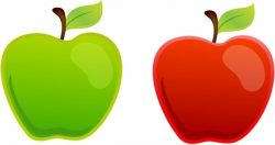 Green And Red Apple Clipart - Letters