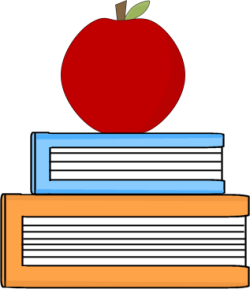 Apple and School Books Clip Art - Apple and School Books Image