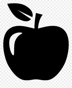 Apple Clipart - Teacher Apple Clipart Black And White - Png ...