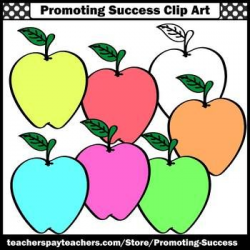 Pastel Colors Apple Clipart Commercial Use Images SPS | Teacher ...