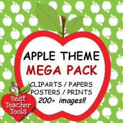 APPLE CLIPART THEME MEGA PACK Clip art, Digital Papers, Posters, AMB-104