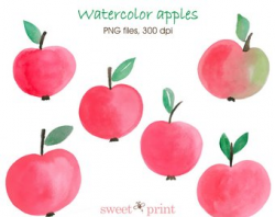 Apple watercolor art | Etsy