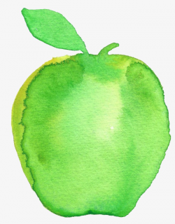 Painted Apple, Green, Watercolor Apple, Fruit PNG Image and Clipart ...