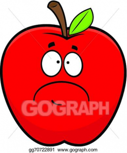 Vector Art - Cartoon sad red apple. Clipart Drawing gg70722891 - GoGraph
