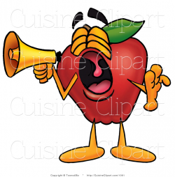 Cuisine Clipart of a Noisy Red Apple Character Mascot Screaming into ...