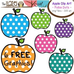 FREE Polka Dot Apple Clip Art!! 6 Free Graphics! | Digital Classroom ...