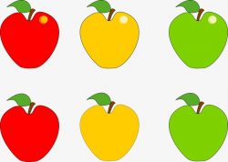 Colored Leaves With Apples, Red, Yellow, Green PNG Image and Clipart ...