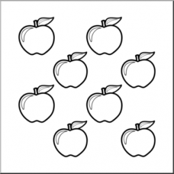Clip Art: Apples: Color Group B&W I abcteach.com | abcteach
