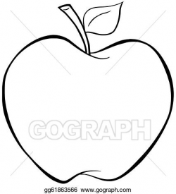 EPS Illustration - Outlined apple. Vector Clipart gg61863566 - GoGraph