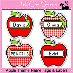 Apples Theme Labels and Name Tags | Basket labels, Blank labels and ...