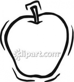 Simple Apple Outline - Royalty Free Clipart Picture