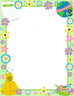 Printable April border. Use the border in Microsoft Word or other ...