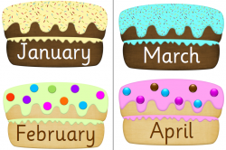Birthday Month cakes and editable candles | lesson plans | Pinterest ...