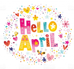 Hello April Clipart – Printable Calendar & Template