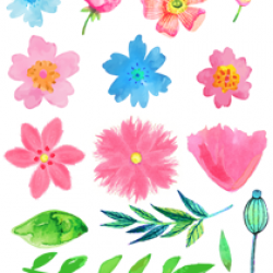 Free Watercolor Flower ClipArt - Free Pretty Things For You
