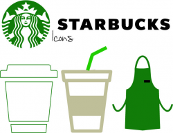 iconen Starbucks. logo - coffee to go - green straw - apron barista ...