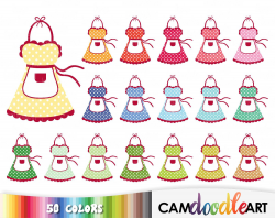 50 Apron Clipart, Baking, Cooking, Kitchen Clipart, Cleaning, Chores ...