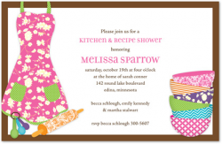 Pink Apron Kitchen Shower Chocolate Border Invitations - Stationery ...