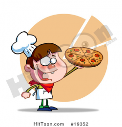 Pizza Clipart #19352: Young Happy Male Chef in a Chefs Hat and Apron ...