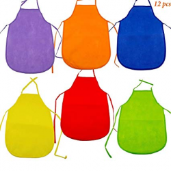 Amazon.com: Adorox 12 Pack Assorted Children's Multicolored Aprons ...
