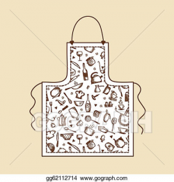 EPS Vector - Apron with kitchen utensils sketch for your design ...