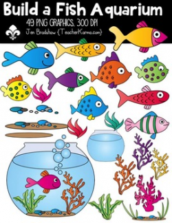 Build a Fish Aquarium Clipart ~ Commercial Use OK ~ Tank by Teacher ...