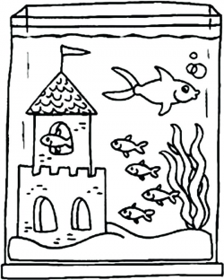 Fish Tank Coloring Pages Fish Tank And Castle Inside Coloring Page ...