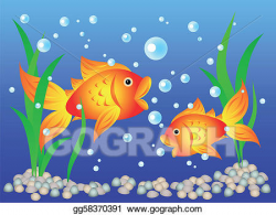 Vector Art - Goldfish in aquarium. Clipart Drawing gg58370391 - GoGraph