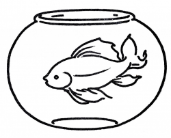 Free Clipart Goldfish in Bowl - Line Art | Teaching Reading ...