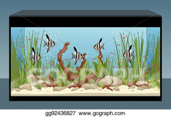 Vector Stock - Home planted aquarium. Clipart Illustration ...