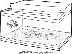 Vector Art - Outline of frog in aquarium. Clipart Drawing gg80961233 ...