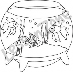 Aquarium clipart outline - Pencil and in color aquarium clipart outline